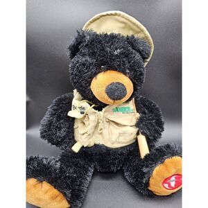 Gander Mountain 2005 Plush Bernie The Bear With Fishing Pole, Vest & Hat Retired